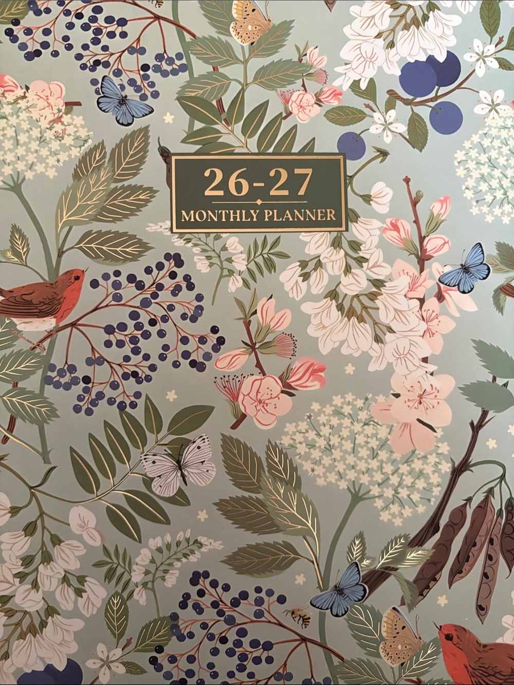 Monthly Planner 26-27 – Floral Blue & Pink